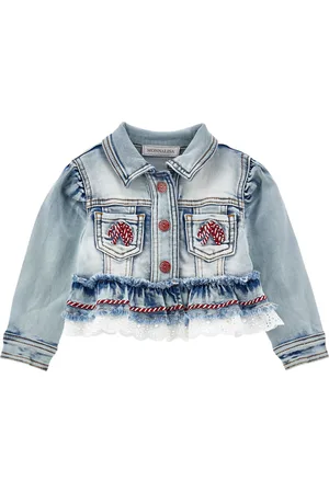 MONNALISA Embroidered Denim Jacket