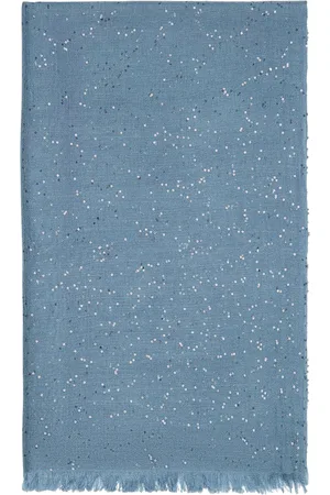 Brunello Cucinelli Cashmere-Silk Embellished Scarf