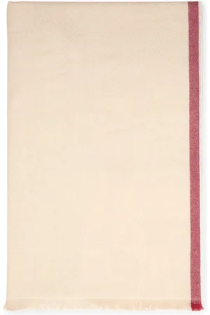 Brunello Cucinelli Cashmere Stripe-Detail Diagonal Scarf