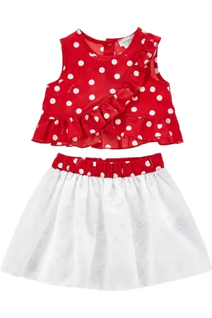 MONNALISA Cotton Top and Skirt Set