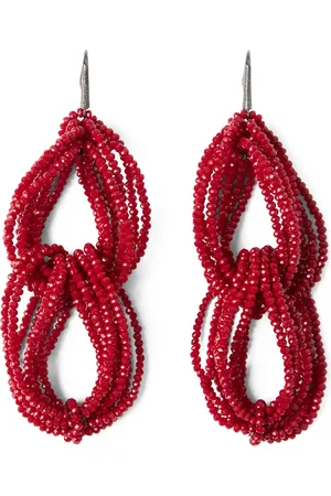 Brunello Cucinelli Sterling Silver Beaded Drop Earrings