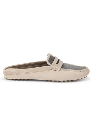 Brunello Cucinelli Suede Precious Driving Mules