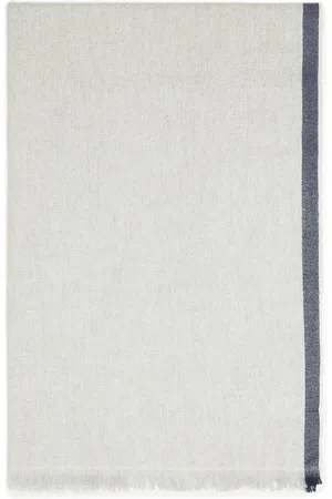 Brunello Cucinelli Cashmere Stripe-Detail Diagonal Scarf