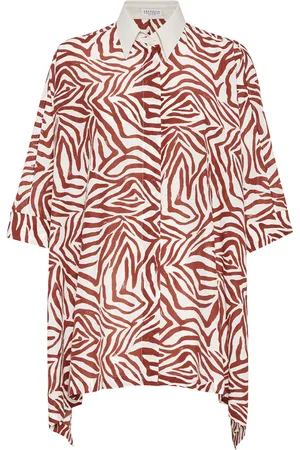 Brunello Cucinelli Cotton-Silk Printed Shirt
