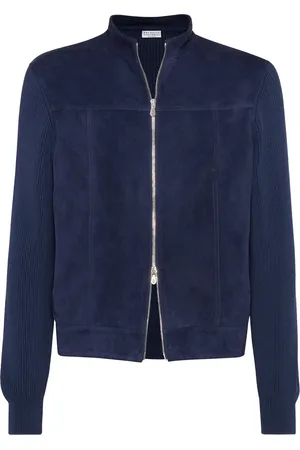 Brunello Cucinelli Suede-Cotton Bomber Jacket