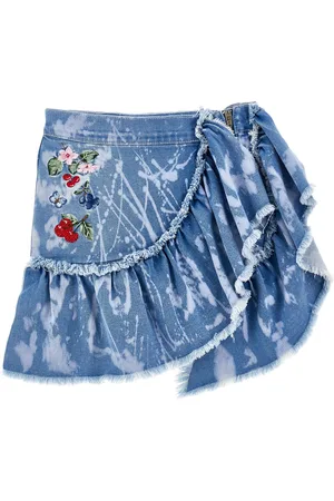 MONNALISA Distressed Denim Skirt