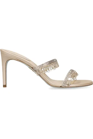 RENE CAOVILLA Leather Chandelier Mules 80