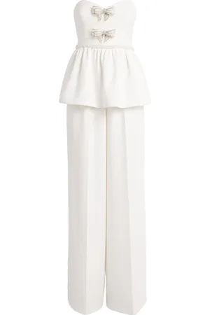 Self-Portrait Organza Bow Peplum Jumpsuit