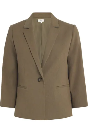 Vince Linen-Blend Shrunken Blazer