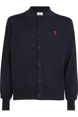 Ami Wool Ami De Coeur Collared Cardigan