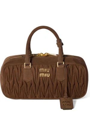 Miu Miu Matelassé Suede Arcadie Top-Handle Bag