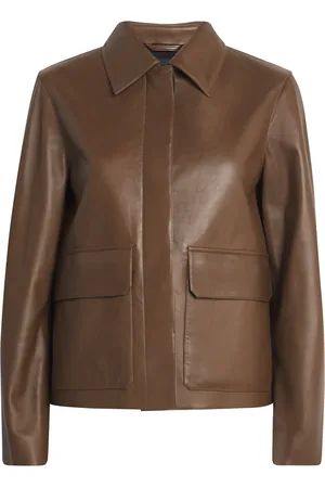 THEORY Leather Boxy Jacket