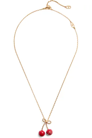 VALENTINO GARAVANI Metal and Enamel Chez Valentino Cherryfic Necklace