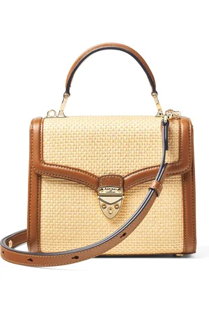 ASPINAL OF LONDON Raffia Mayfair Midi Bag