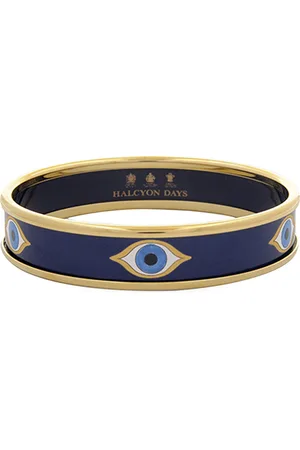 Halcyon Days Gold-Plated Evil Eye Bangle
