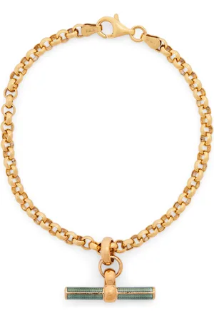 Tilly Sveaas Yellow Gold-Plated and Enamel T-Bar Bracelet
