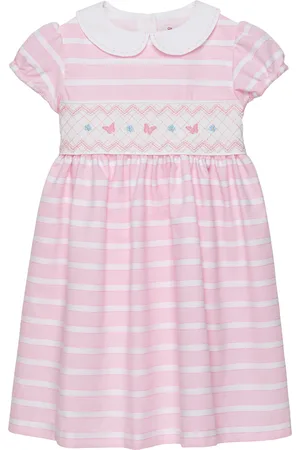 FrenchTrotters Embroidered Butterfly Striped Dress