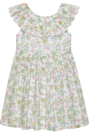 FrenchTrotters Cotton Butterfly and Bird Print Dress