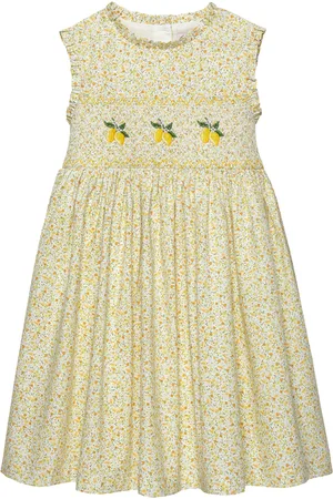 FrenchTrotters Lemon-Embroidered Floral Dress