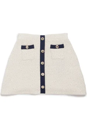 Self-Portrait Cotton-Blend Knitted Skirt