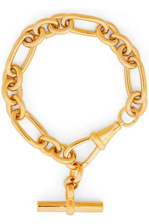 Tilly Sveaas Large Yellow -Plated T-Bar Clipt Bracelet