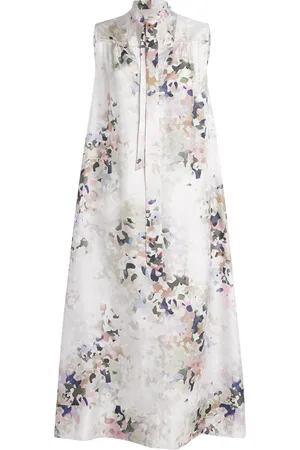 Agnona Silk Patterned Midi Dress