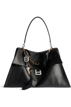 Balenciaga Large Leather Hourglass Top-Handle Bag