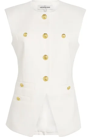 VERONICA BEARD Linen-Blend Sleeveless Tamara Blazer