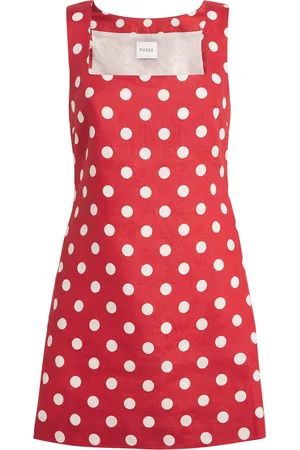 POSSE Linen Polka-Dot Mini Dress