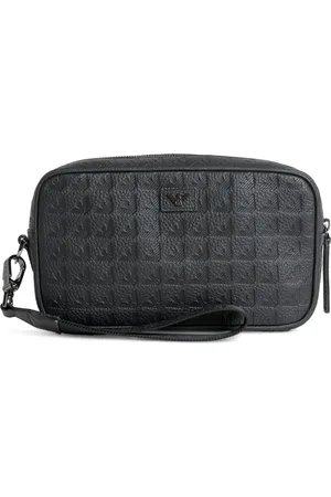 Emporio Armani Leather Monogram Wash Bag