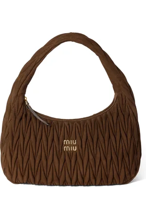 Miu Miu Matelassé Suede Wander Shoulder Bag