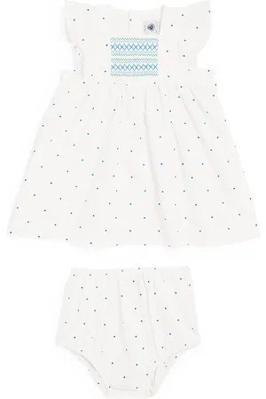 Petit Bateau Cotton Polka Dot Dress and Bloomer Set