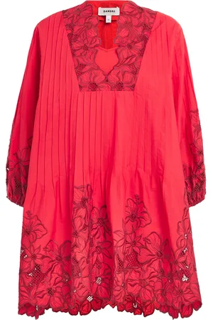 Sandro Floral-Embroidered Mini Dress