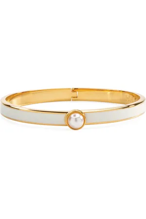 Halcyon Days Gold-Plated Cabochon Pearl Bangle