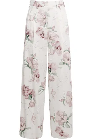 COLOMBO Silk Floral Wide-Leg Trousers