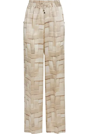 Kiton Silk Printed Trousers