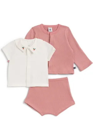 Petit Bateau Bloomers, Cardigan And T-Shirt Set
