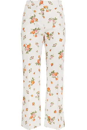 Max Mara Stretch-Cotton Floral Trousers