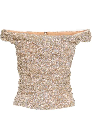 Costarellos Sequinned Off-The-Shoulder Mina Top