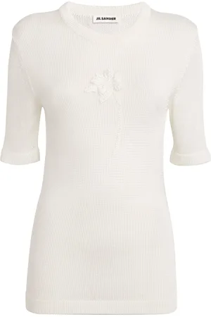 Jil Sander Knit Crochet-Floral T-Shirt