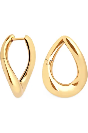 Astrid & Miyu Plated Silver Molten Hoop Earrings