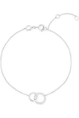 Astrid & Miyu White Gold and Topaz Orbit Bracelet
