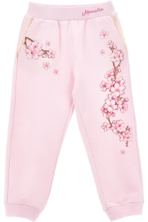 MONNALISA Stretch-Cotton Floral Sweatpants