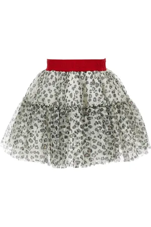 MONNALISA Tulle Leopard Print Skirt