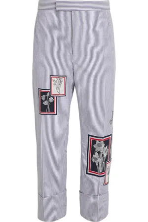 Thom Browne Floral Appliqué Straight Trousers