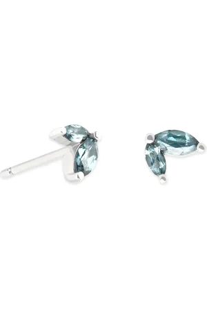 Astrid & Miyu White Gold and Alexandrite Marquise Stud Earrings