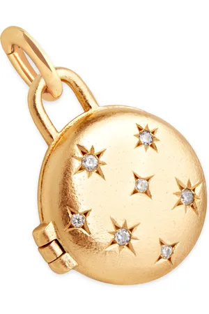 Astrid & Miyu Plated Sterling Silver and Cubic Zirconia Cosmic Locket Talisman Charm