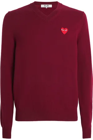 Comme des Garçons Wool V-Neck Heart Sweater