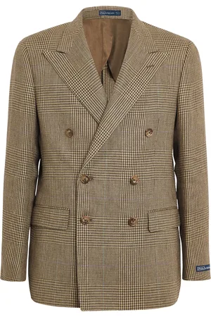 Ralph Lauren Linen-Blend Glen Plaid Blazer