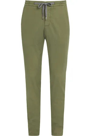MARCO PESCAROLO Cotton-Silk-Blend Drawstring Tailored Trousers